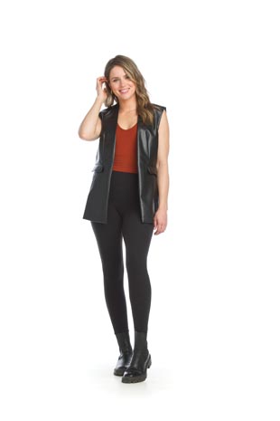 JT-15718 - Pleather Vest with Pockets - Colors: As Shown - Available Sizes:XS-XXL - Catalog Page:68 